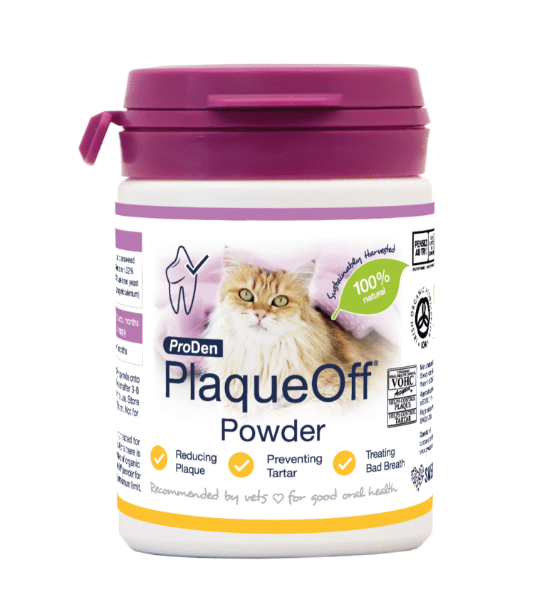 PlaqueOff poeder voor katten 40 g – natuurlijk supplement voor gebitsverzorging
