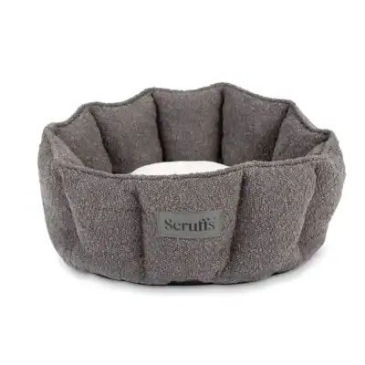 Scruffs Bouclé Cat Bed Grijs Ø45 cm | Luxe kattenmand