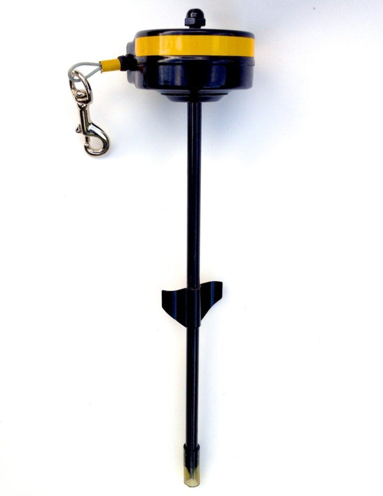 Intrekbare oprollijn met bodempin Small - 4.5m / Geel