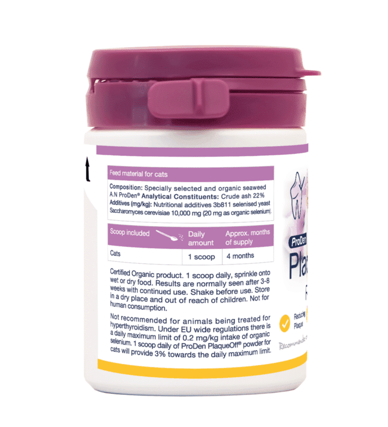 PlaqueOff poeder voor katten 40 g – natuurlijk supplement voor gebitsverzorging