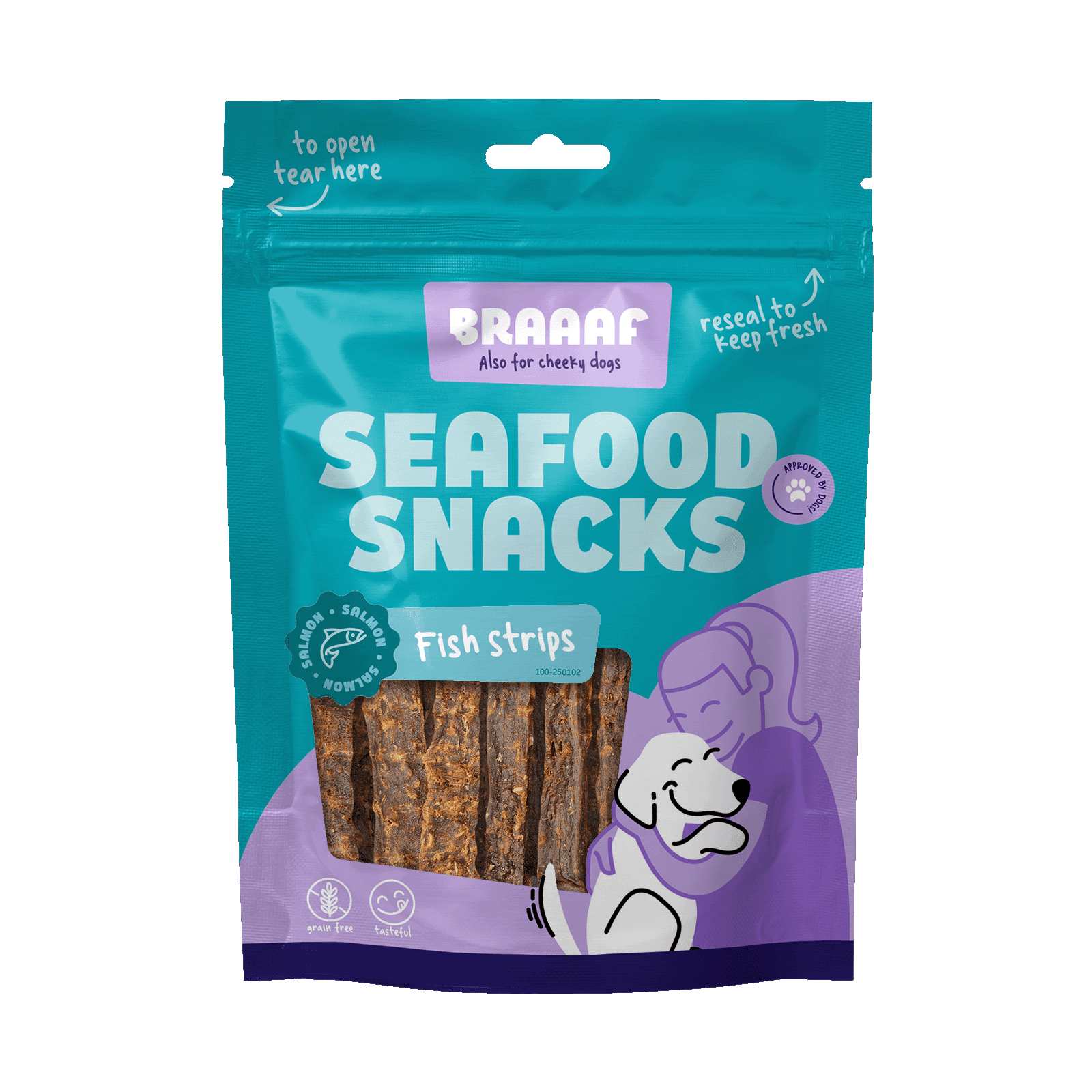 Braaaf Seafood Salmon Fish Strips - 12 cm
