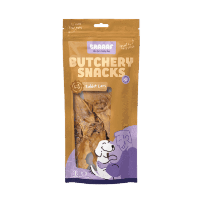 Braaaf Butchery Snacks Konijnenoren 80 g