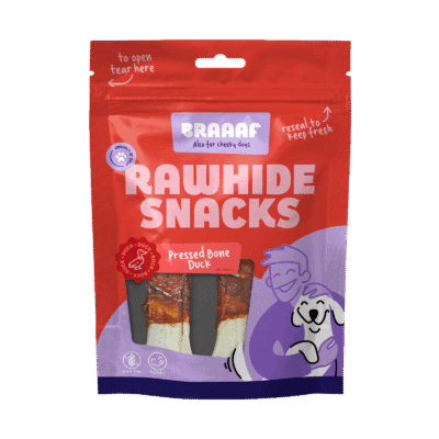 Braaaf Rawhide Pressed Bone Eend - 12,5 cm