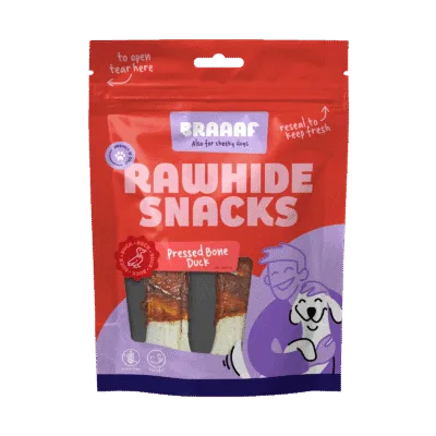 Braaaf Rawhide Pressed Bone Eend