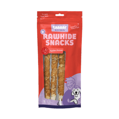 Braaaf Rawhide Twister Kip (3 st.) - 25 cm