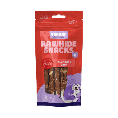 Braaaf Rawhide Roll Sticks Rund & Vis - 8 st.
