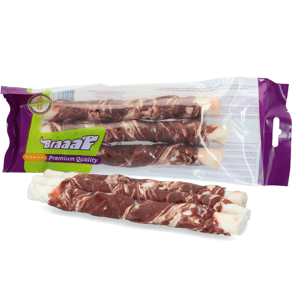 Braaaf Rawhide Twister Lamb & Fish (3 pcs) - 21 cm
