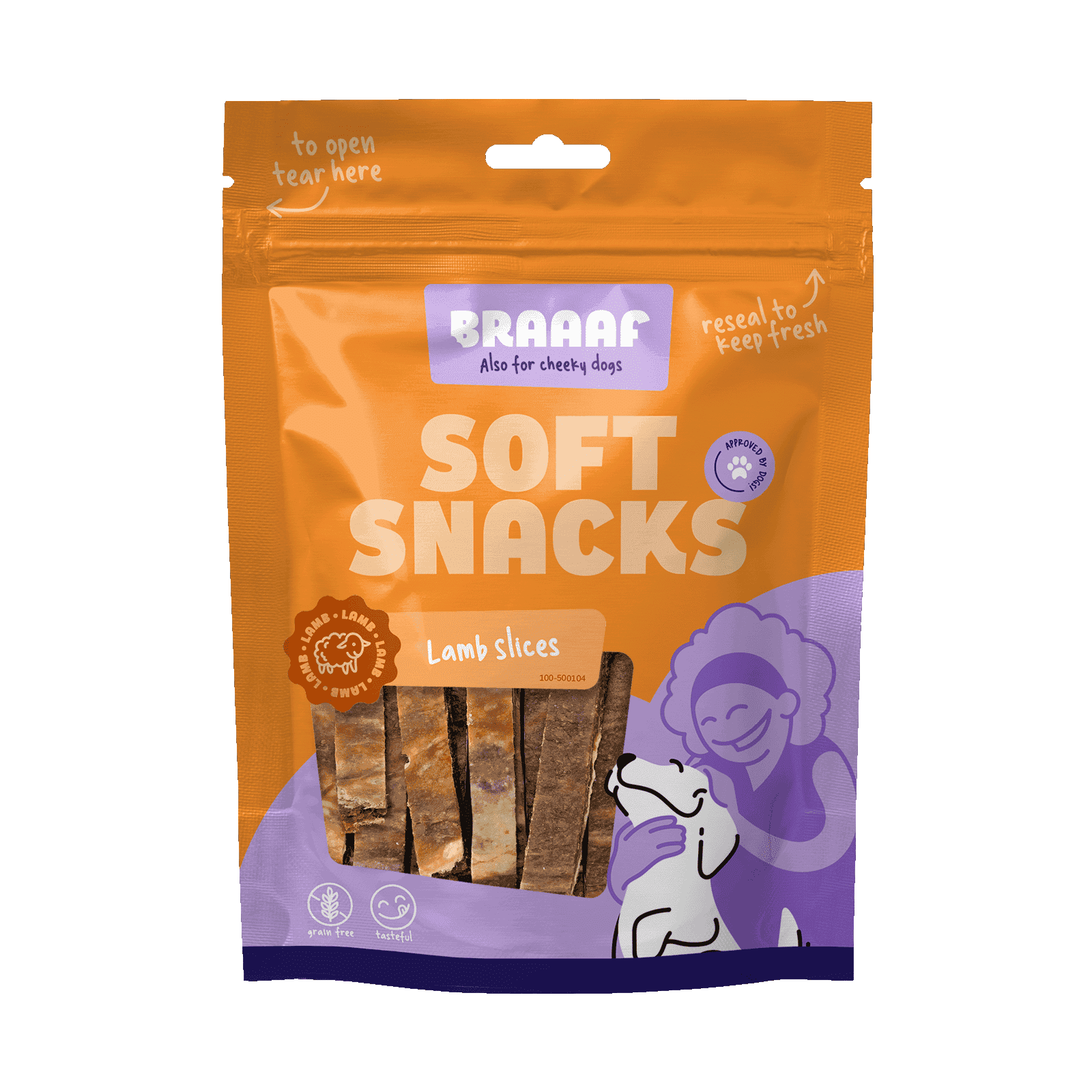 Braaaf Soft Snack Slices - Lam & Vis