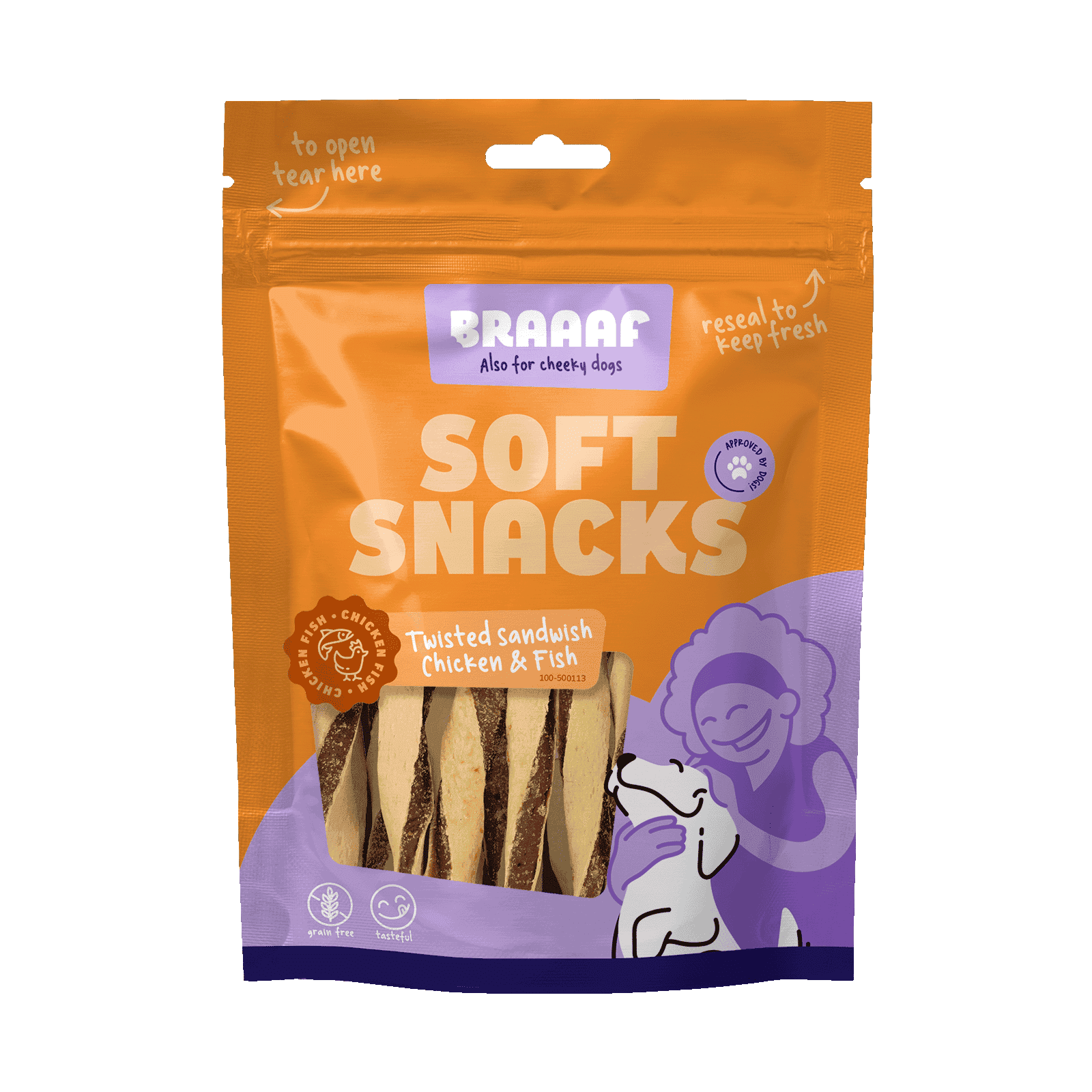 Braaaf Soft Snack Gedraaide Sandwich - Kip & Vis