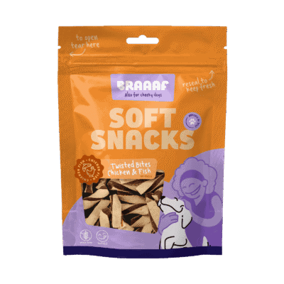 Braaaf Soft Snack Gedraaide Bites - Kip & Vis
