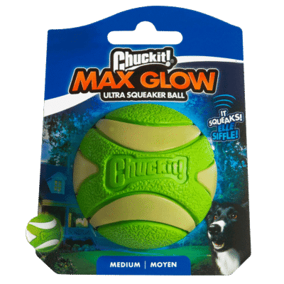 Chuckit! Max Glow Ultra Squeaker Ball M