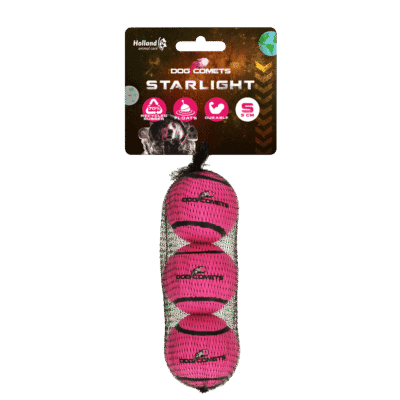 Dog Comets Tennisbal Starlight S Roze (3-pack)