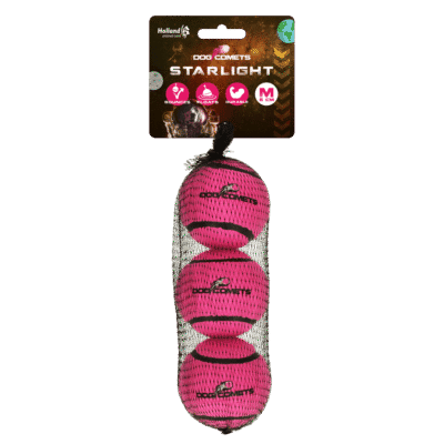 Dog Comets Tennisbal Starlight M Roze (3-pack)