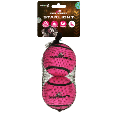 Dog Comets Tennisbal Starlight L Roze (2-pack)