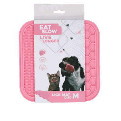 Eat Slow Live Longer Lick Mat Duo M Roze