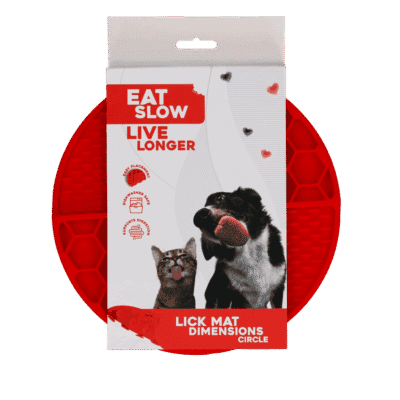 Eat Slow Live Longer Lick Mat Dimensions Circle Rood
