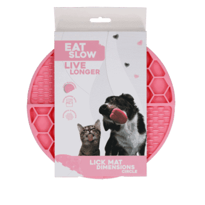 Eat Slow Live Longer Lick Mat Dimensions Circle Roze
