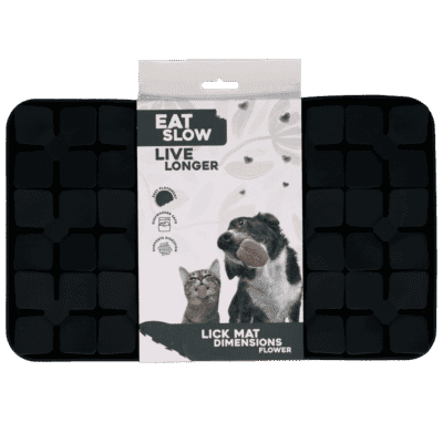 Eat Slow Live Longer Lick Mat Dimensions Flower Grijs
