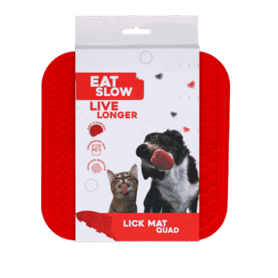 Eat Slow Live Longer Lick Mat Quad Rood