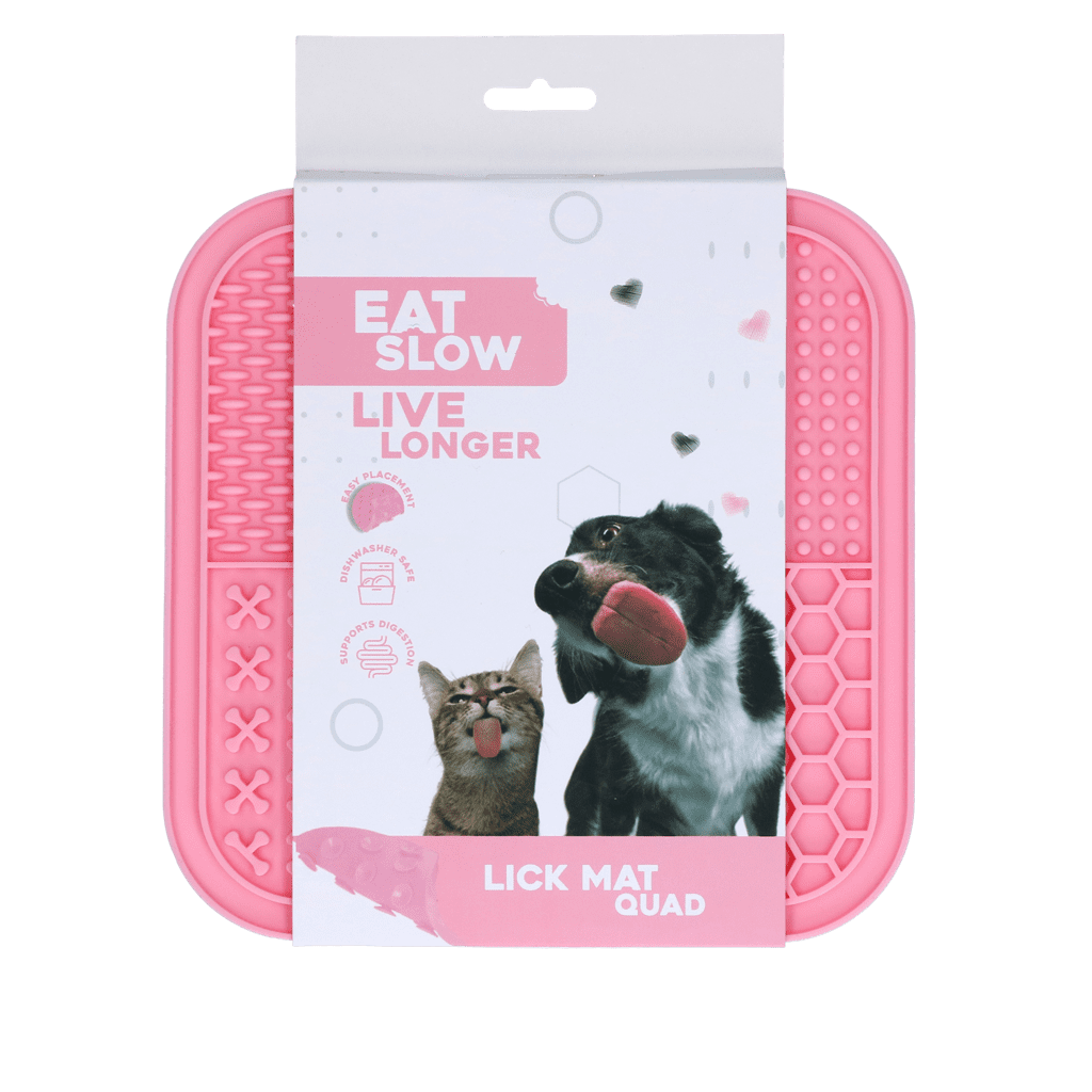 Eat Slow Live Longer Lick Mat Quad Roze