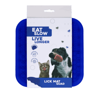 Eat Slow Live Longer Lick Mat Quad Blauw