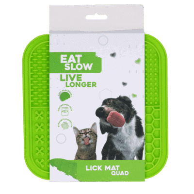 Eat Slow Live Longer Lick Mat Quad Groen