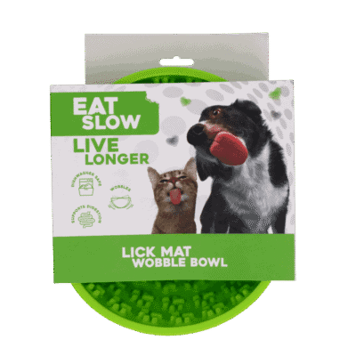 Eat Slow Live Longer Lick Mat Wobble Bowl Groen