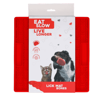 Eat Slow Live Longer Lick Mat Bones Rood