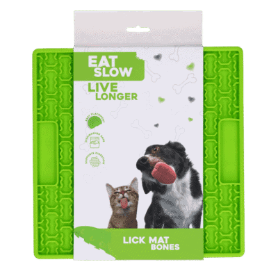 Eat Slow Live Longer Lick Mat Bones Groen