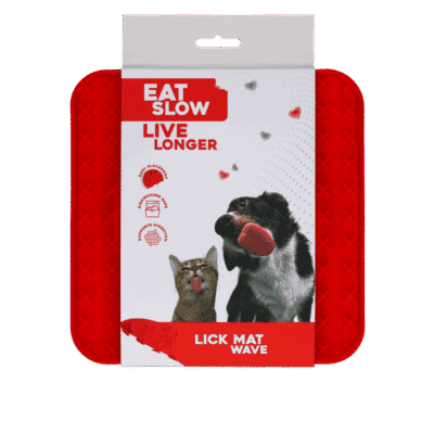 Eat Slow Live Longer Lick Mat Wave Rood