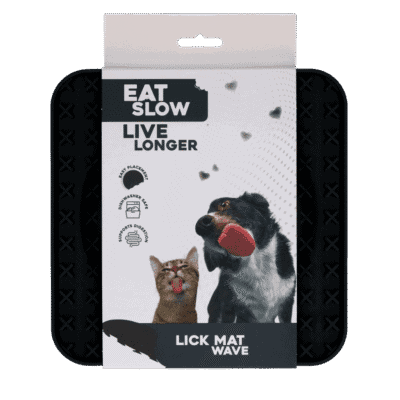 Eat Slow Live Longer Lick Mat Wave Grijs