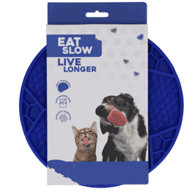 Eat Slow Live Longer Lick Mat Soccer Ball Blauw