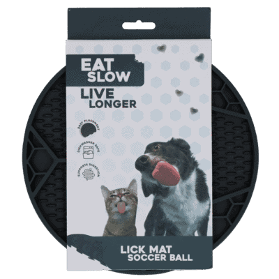 Eat Slow Live Longer Lick Mat Soccer Ball Grijs
