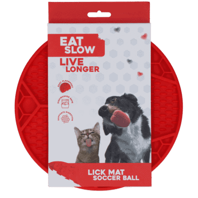 Eat Slow Live Longer Lick Mat Soccer Ball Rood