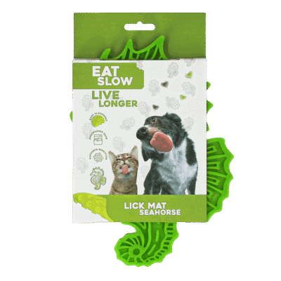 Eat Slow Live Longer Lick Mat Seahorse Groen