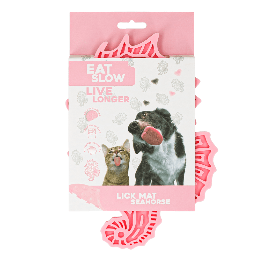 Eat Slow Live Longer Lick Mat Seahorse Roze