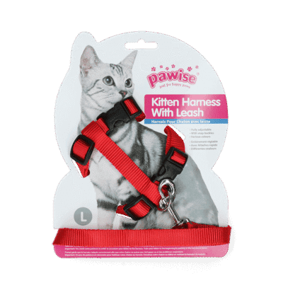 Pawise Kitten Harness With Leash Red/Blue L