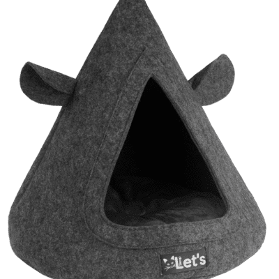 Knuffelhuis in vorm van tent voor katten en kleine honden, zacht en comfortabel.