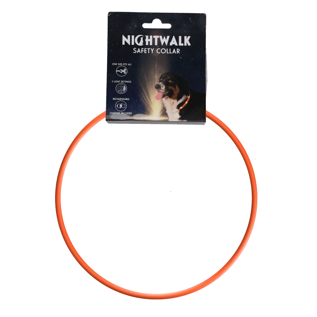Nightwalk Safety Collar lichtgevende halsband oranje