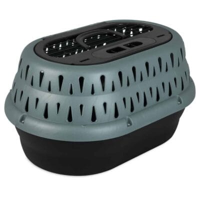 Koel kattenmand met ventilator, ideaal voor warme dagen, comfort en veiligheid voor huisdieren.