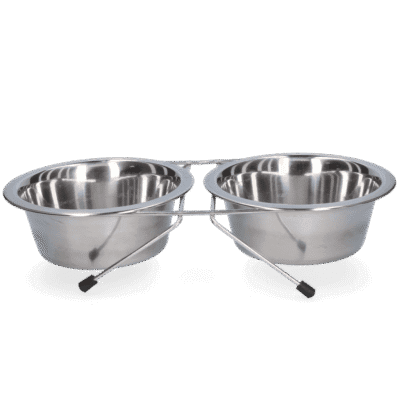 Voer en drinkbak RVS met standaard Ø 16 cm (750 ml)