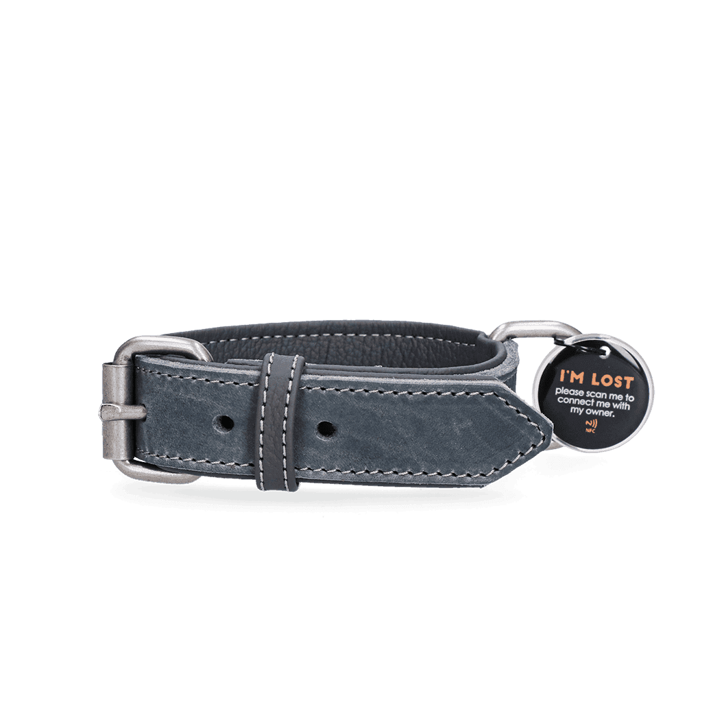 Spotted! Pro Leren Halsband Grijs 3 x 65 cm