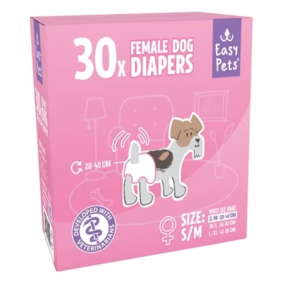 EasyPets Hondenluiers voor teven - maat S/M - 30 stuks