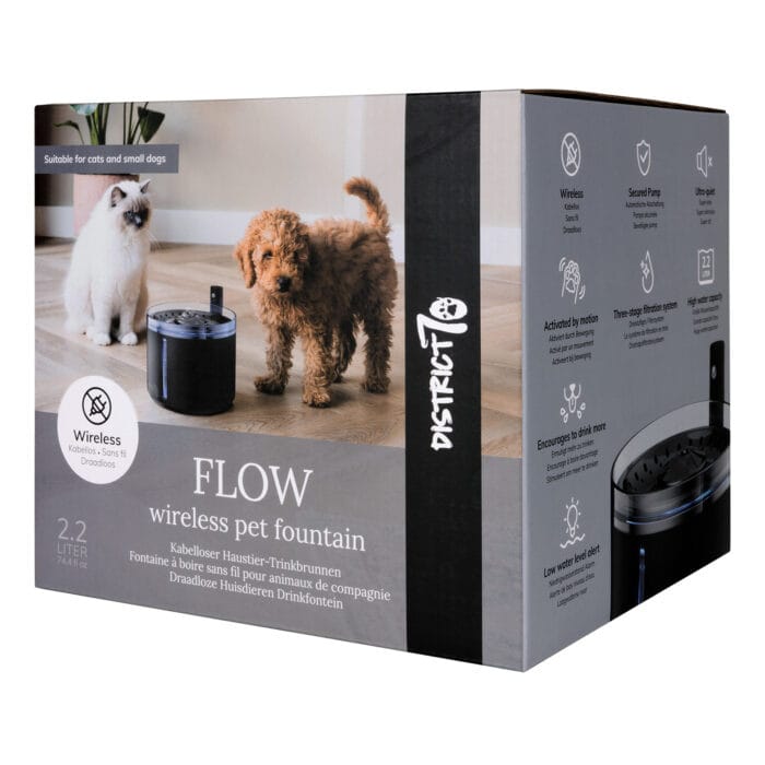 District 70 - FLOW Draadloze Drinkfontein - Zwart - 2.2 L