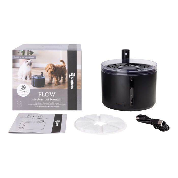 District 70 - FLOW Draadloze Drinkfontein - Zwart - 2.2 L