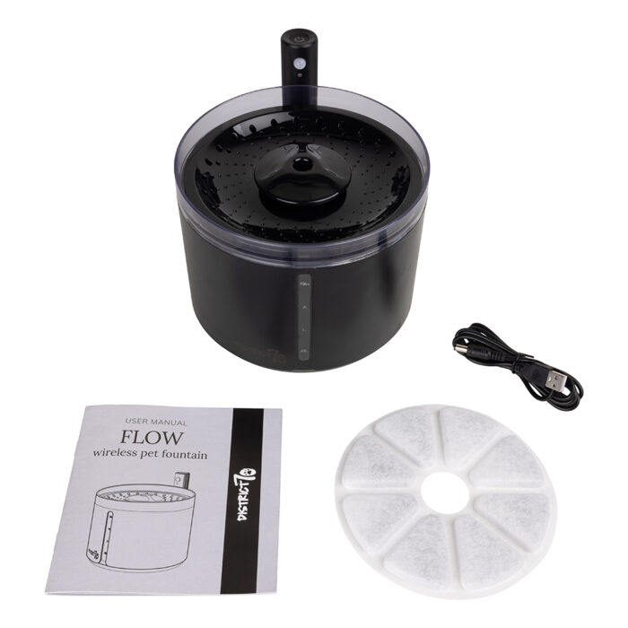 District 70 - FLOW Draadloze Drinkfontein - Zwart - 2.2 L