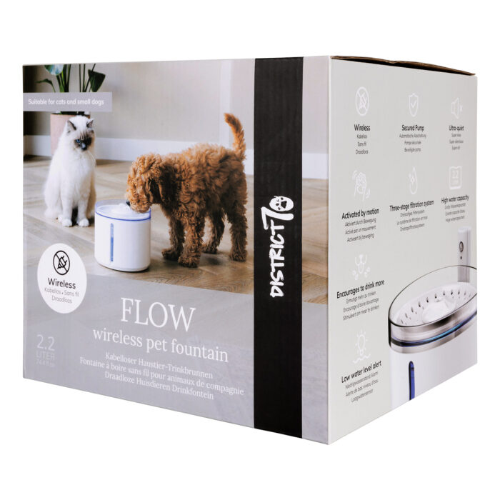District 70 - FLOW Draadloze Drinkfontein - Wit - 2.2 L