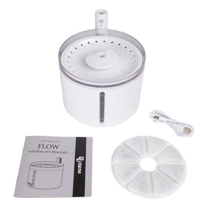 District 70 - FLOW Draadloze Drinkfontein - Wit - 2.2 L