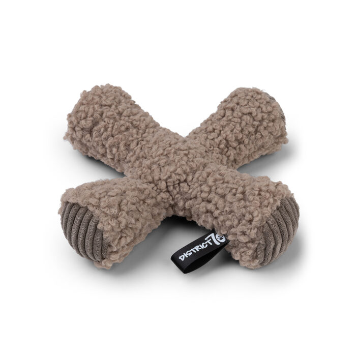 District 70 - ZIGGY Pluche Hondenspeelgoed - Taupe - 20 x 20 cm