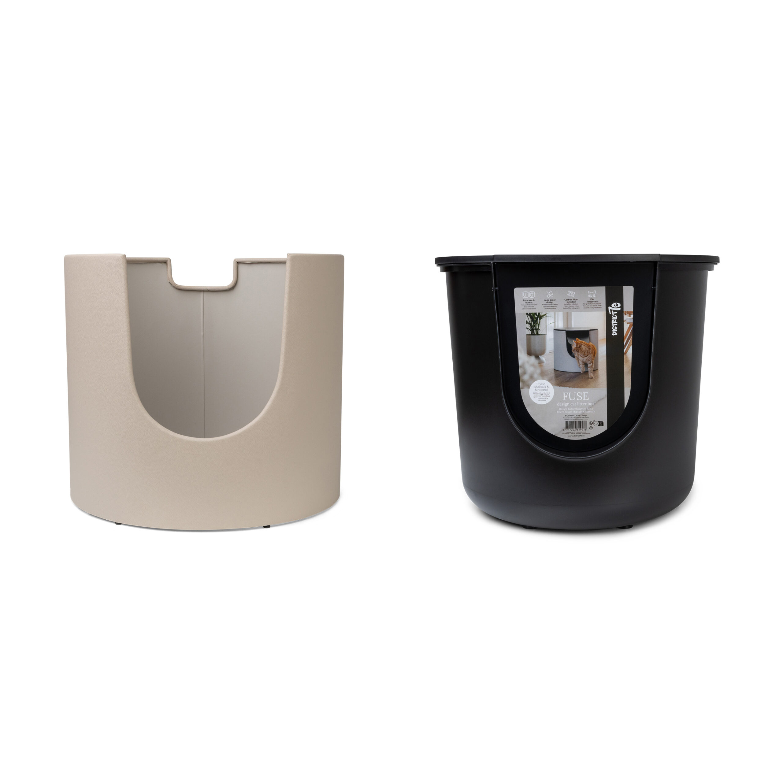 District 70 - FUSE Design Kattenbak - Incl. Cover - Faux Leather Beige
